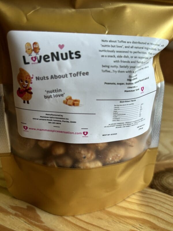 A bag of nuts that are in the package.