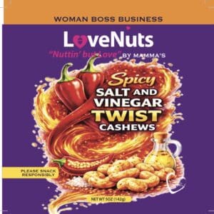 LoveNuts spicy salt-and-vinegar twist cashews
